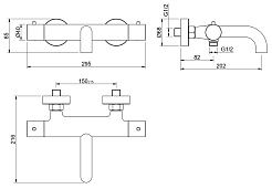 Aquatek Cмеситель для ванны с душем Европа AQ1343MB матовый черный – фотография-5
